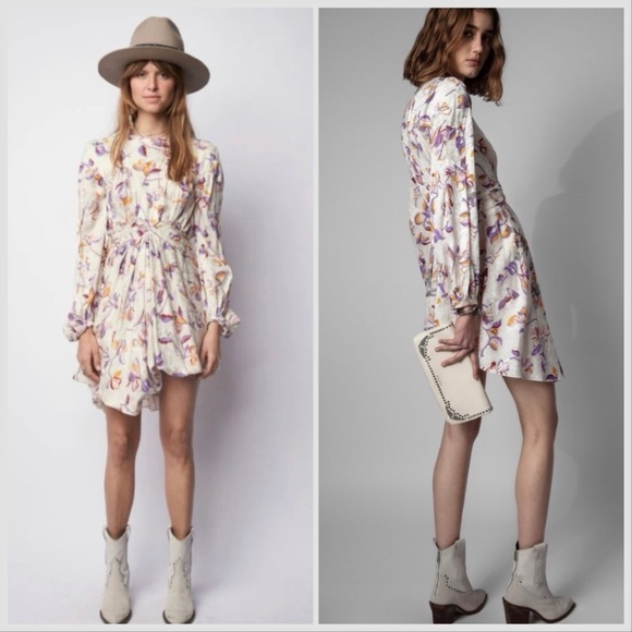 🆕ZADIG & VOLITARIE RIVAGE FLORAL DRESS - Picture 3 of 12